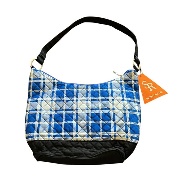 University of Memphis Spirit Ready Plaid Quilted Purse with Embroidered Logo - Picture 4 of 10